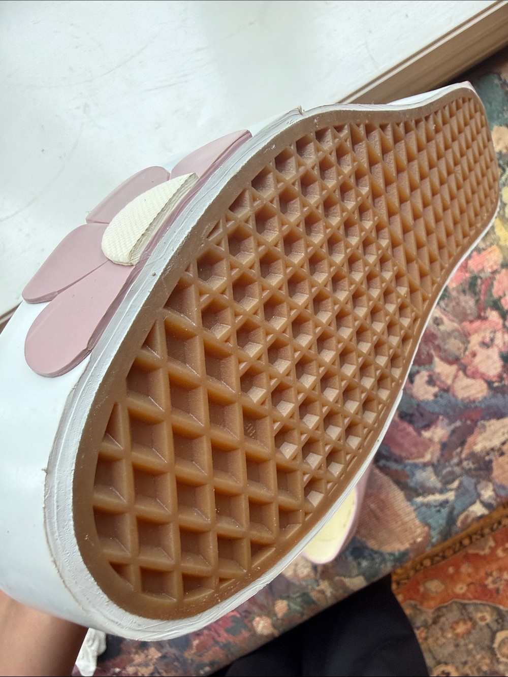 NEVER WORN! Vans Women’s Pink Canvas Platform Sneaker with Daisy Accent - Picture 12 of 12